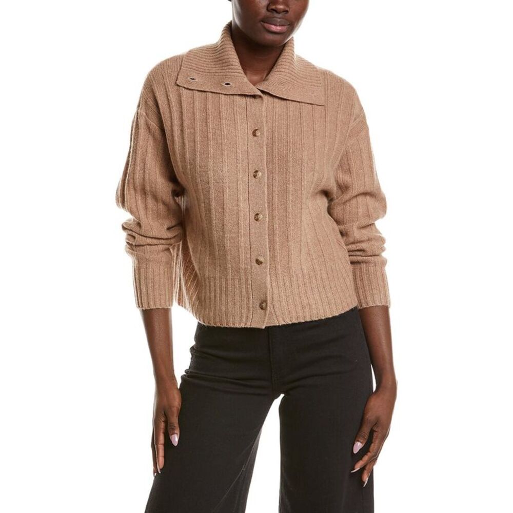 Naadam Womens  Premium Cashmere Reversible Collared Cardigan, Brown